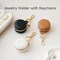 Ring holder Keychain for jewelry,Portable Mini Gym Travel Jewelry StorageCase for Earrings, Rings, Necklaces Man and Women (Brown) Style A